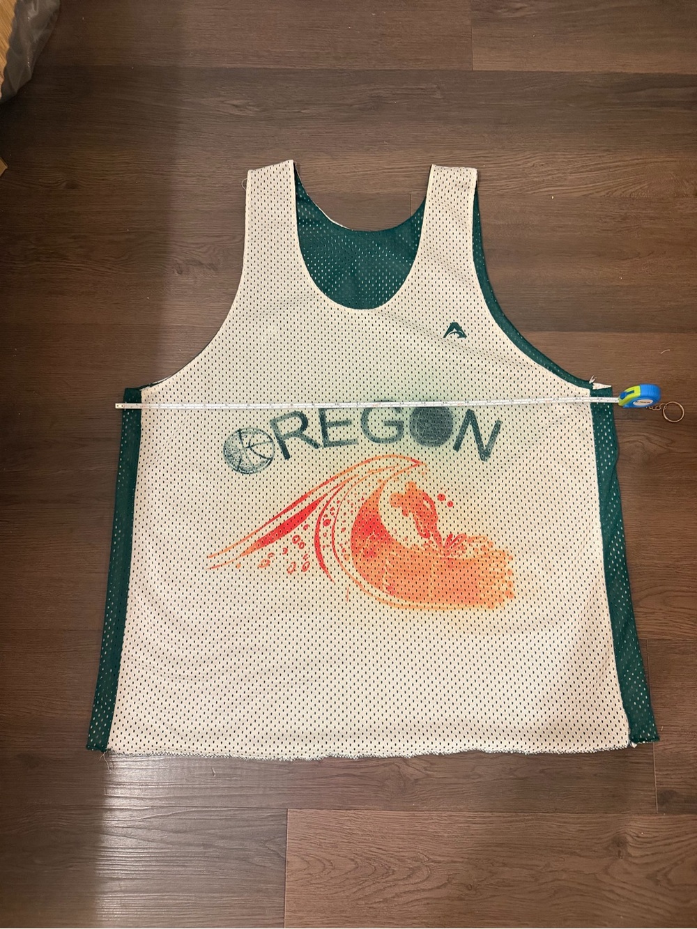 Vintage Oregon Mesh Reversible Basketball Jersey Tank - Green & White